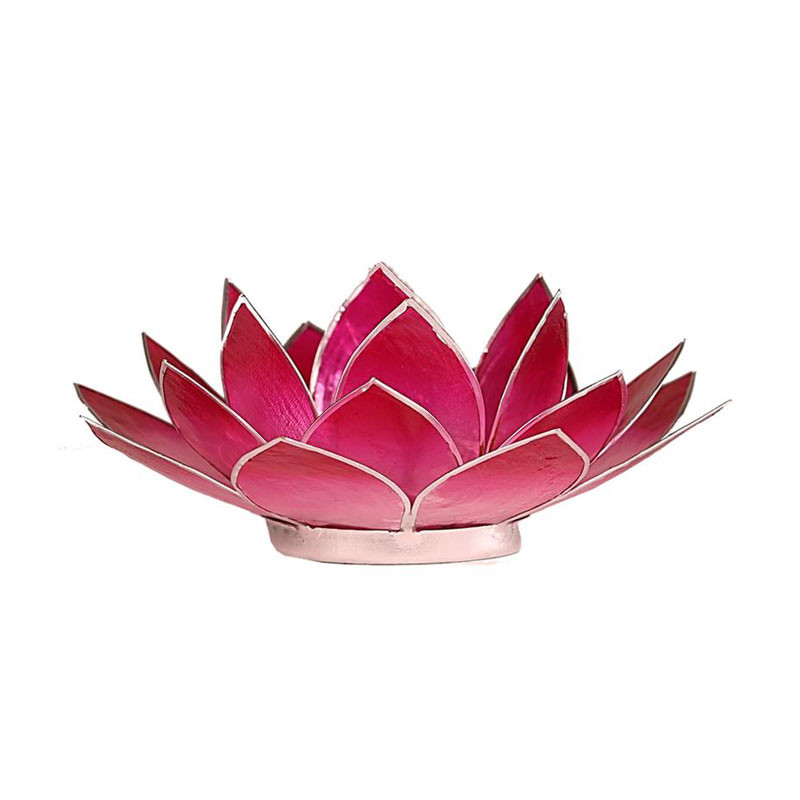 Lotusblomma för värmeljus rosa med silverkant