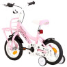 Barncykel med pakethållare fram vit och rosa