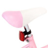 Barncykel med pakethållare fram vit och rosa